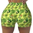 Fotbe Kiwi and Avocado Seamless Shorts, Womens Workout Shorts High