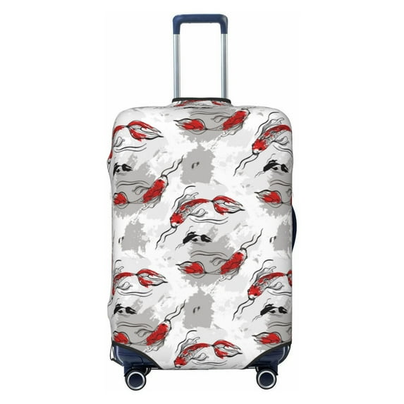Fotbe Koi Fish Luggage Cover Protector,Suitcase Protector,Scratch and Dirt Resistant,Fits 18-32 Inch Luggage-X-Large