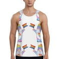thumbnail image 1 of Fotbe LGBT Gnomes Pattern Men's Quick Dry Workout Tank Top Gym Muscle Tee Fitness Bodybuilding Sleeveless T Shirt Breathable Workout Shirt-4X-Large, 1 of 9