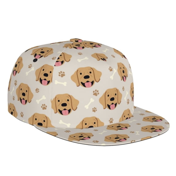 Fotbe Labrador Retriever Dog Flat Bill Visor Cap Classic Snapback Hat Polyester Foam Trucker Hat Trucker Cap Adjustable Baseball Cap