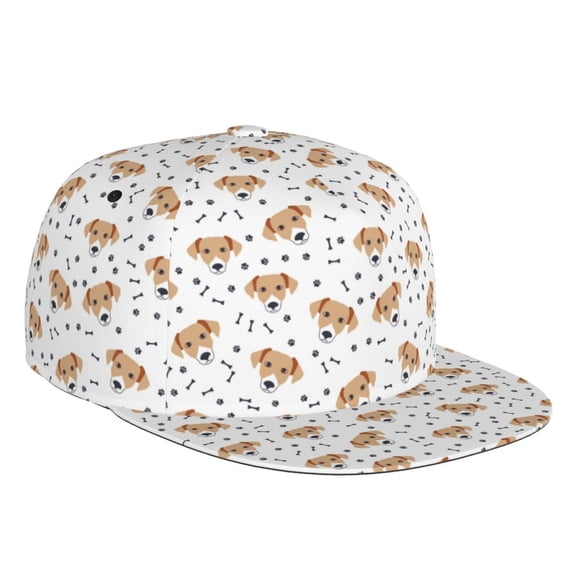 Fotbe Labrador Retriever Dog Flat Bill Visor Cap Classic Snapback Hat Polyester Foam Trucker Hat Trucker Cap Adjustable Baseball Cap
