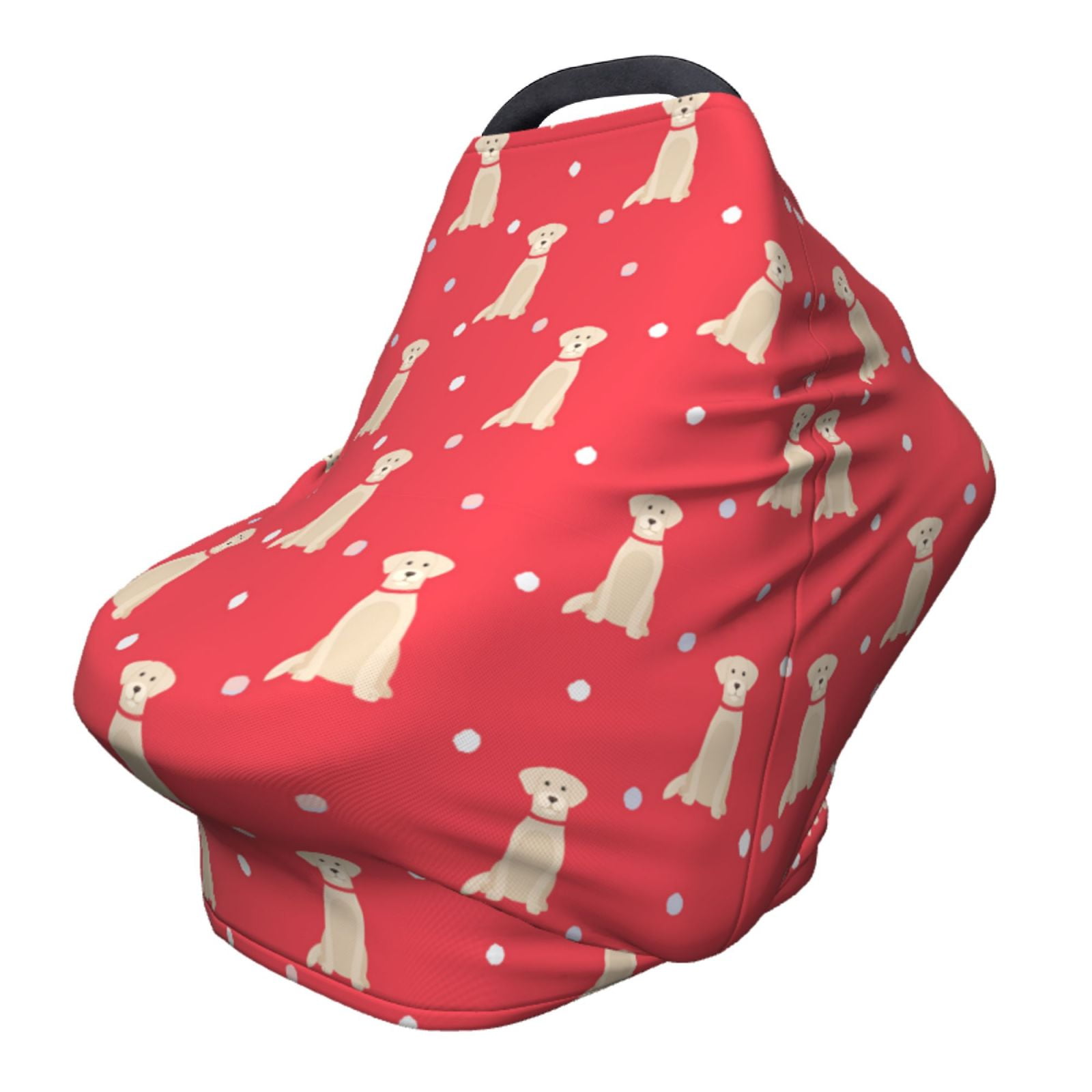 Fotbe Labrador Retriever Dog Pattern Car Seat Covers for Babies, Nursing Breastfeeding Cover Infant Carseat Canopy, Soft Stretchy Carrier Cover