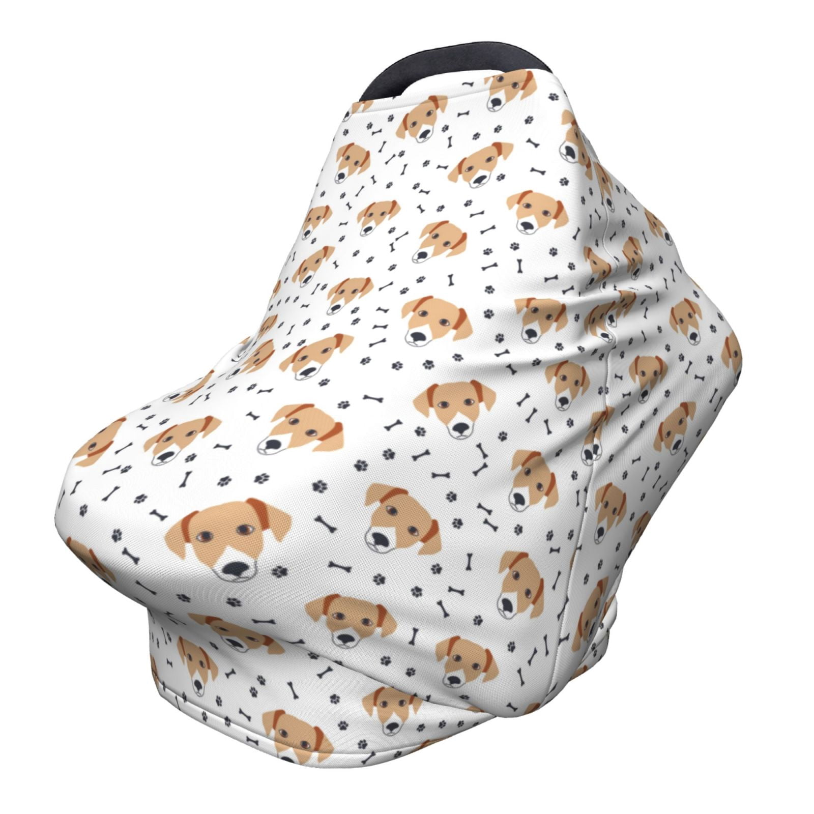 Fotbe Labrador Retriever Dog Pattern Car Seat Covers for Babies, Nursing Breastfeeding Cover Infant Carseat Canopy, Soft Stretchy Carrier Cover