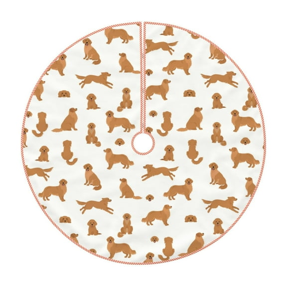 Fotbe Labrador Retriever Dog Pattern Christmas Tree Skirt, Tree Skirts Plush Christmas Decorations, Christmas Tree Skirts Xmas Decorations Holiday Party Decor-30"