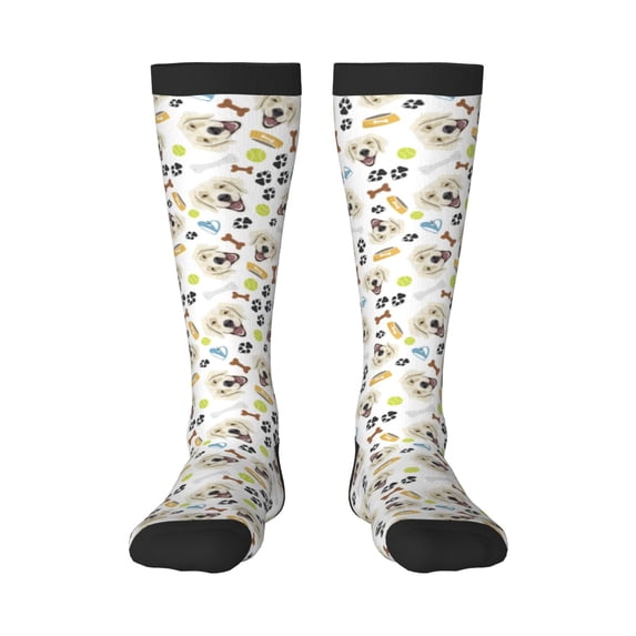 Fotbe Labrador Retriever Dog print Women's Men's Novelty Crew Socks Cotton Socks Knee High Socks for Walking,Running,Nurses,Pregnancy