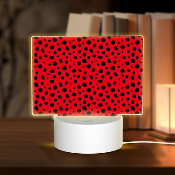Fotbe Ladybug Dotted Pattern Acrylic Night Light Gift with 3 Color ModesTouch-Sensitive LED Lamp Perfect Gift for Mother's Day, Birthday, or Christmas