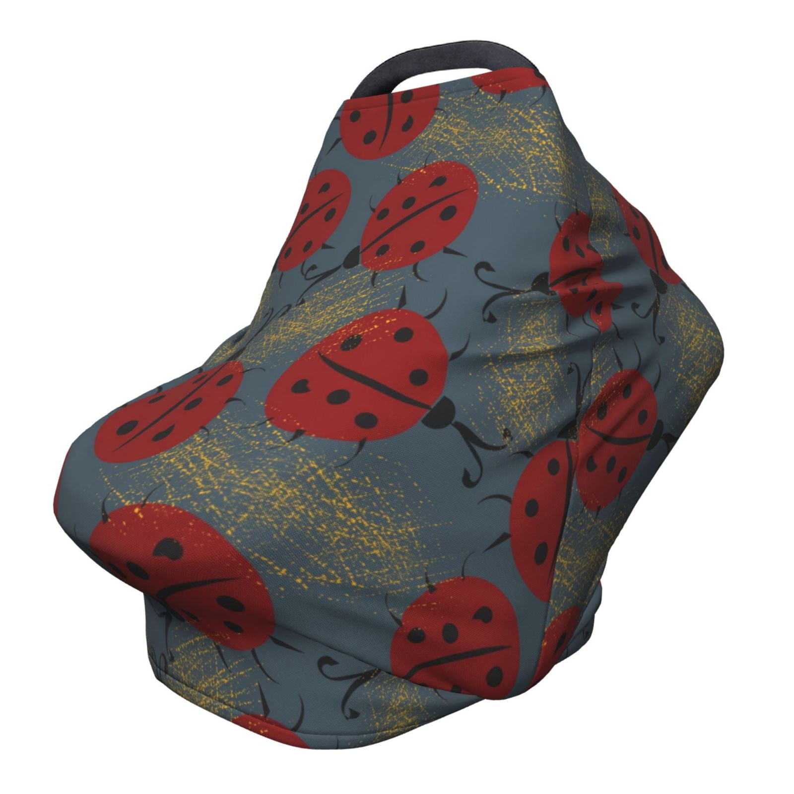 Fotbe Ladybug Pattern Car Seat Covers for Babies, Nursing Breastfeeding Cover Infant Carseat Canopy, Soft Stretchy Carrier Cover