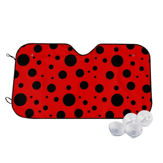 Fotbe Ladybug Pattern Car Windshield Sunshade | Sun Visor Protector Front Window Shade, Keeps Out UV Rays, Keeps Your Vehicle Cool-