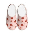 thumbnail image 1 of Fotbe Ladybug With Flower Pattern Women's Fuzzy Curly Fur Memory Foam Loafer Slippers Indoor Outdoor Slippers Winter Home Shoes-42/43, 1 of 7