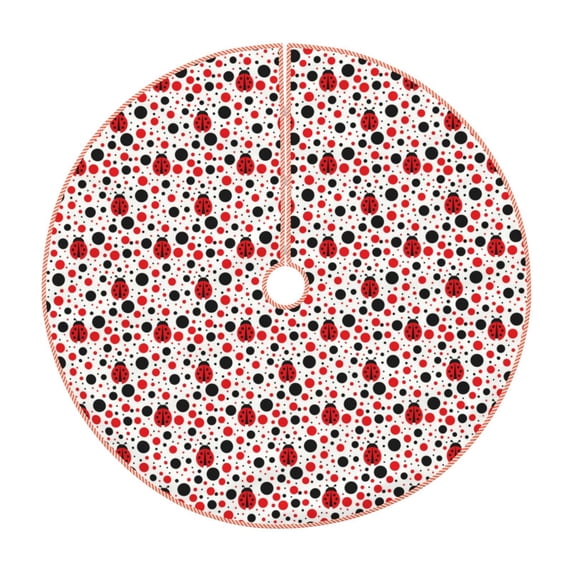 Fotbe Ladybugs 2 Pattern Christmas Tree Skirt, Tree Skirts Plush Christmas Decorations, Christmas Tree Skirts Xmas Decorations Holiday Party Decor-36"