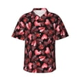 thumbnail image 1 of Fotbe Ladybugs And Red Hearts Hawaiian Shirt For Men Unisex Summer Beach Casual Short Sleeve Cotton Linen Button Down Shirts-Small, 1 of 9