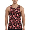 thumbnail image 1 of Fotbe Ladybugs and Red Hearts Pattern Men's Quick Dry Workout Tank Top Gym Muscle Tee Fitness Bodybuilding Sleeveless T Shirt Breathable Workout Shirt-X-Large, 1 of 9