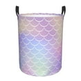 thumbnail image 1 of Fotbe Laundry Hamper With Durable Leather Laundry Basket Fish Scale1 Thickened Waterproof Round Collapsible Laundry Hamper, Dirty Clothes Laundry Basket, 1 of 8