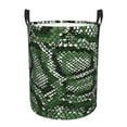 thumbnail image 1 of Fotbe Laundry Hamper With Durable Leather Laundry Basket Green Snakeskin Thickened Waterproof Round Collapsible Laundry Hamper, Dirty Clothes Laundry Basket, 1 of 8