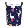 thumbnail image 1 of Fotbe Laundry Hamper With Durable Leather Laundry Basket Lama In Space Thickened Waterproof Round Collapsible Laundry Hamper, Dirty Clothes Laundry Basket, 1 of 8