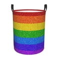 thumbnail image 1 of Fotbe Laundry Hamper With Durable Leather Laundry Basket Colorful Glitter Rainbow Thickened Waterproof Round Collapsible Laundry Hamper, Dirty Clothes Laundry Basket, 1 of 8