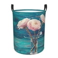 thumbnail image 1 of Fotbe Laundry Hamper With Durable Leather Laundry Basket Flowers In Glass Vase Thickened Waterproof Round Collapsible Laundry Hamper, Dirty Clothes Laundry Basket, 1 of 8
