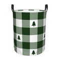 thumbnail image 1 of Fotbe Laundry Hamper With Durable Leather Laundry Basket Green White Lumberjack Plaid Thickened Waterproof Round Collapsible Laundry Hamper, Dirty Clothes Laundry Basket, 1 of 8