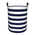 thumbnail image 1 of Fotbe Navy Blue And White Stripes Laundry Basket with Handles, Waterproof Large Laundry Hamper, Wash Bag for Corner Dorm, Rolling Laundry Basket with Handles-Medium, 1 of 8