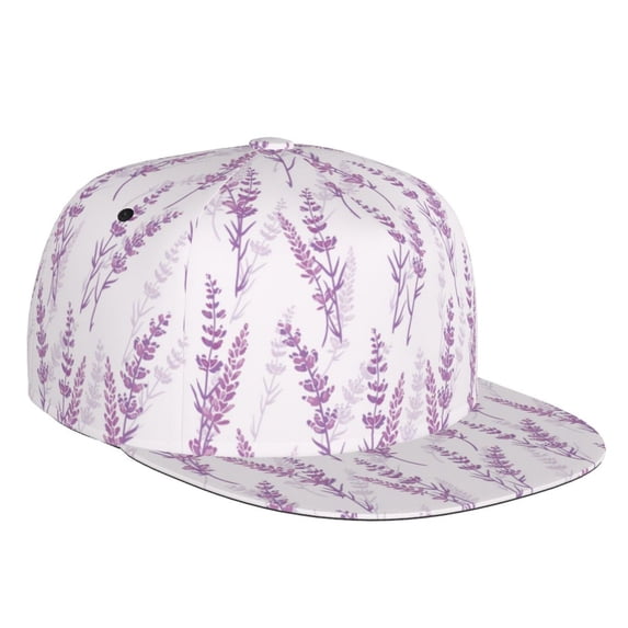 Fotbe Lavender Flowers Flat Bill Visor Cap Classic Snapback Hat Polyester Foam Trucker Hat Trucker Cap Adjustable Baseball Cap
