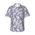 thumbnail image 1 of Fotbe Lavender Flowers Hawaiian Shirt for Men Unisex Summer Beach Casual Short Sleeve Cotton Linen Button Down Shirts-Medium, 1 of 5