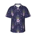 thumbnail image 1 of Fotbe Lavender Flowers Hawaiian Shirt for Men Unisex Summer Beach Casual Short Sleeve Cotton Linen Button Down Shirts-X-Large, 1 of 9