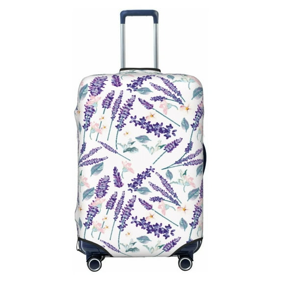 Fotbe Lavender Flowers Luggage Cover Protector,Suitcase Protector,Scratch and Dirt Resistant,Fits 18-32 Inch Luggage-Large