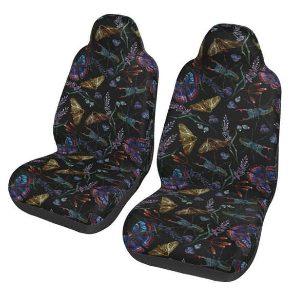 Fotbe Lavender Flowers Pattern Automotive Seat Covers for Cars Trucks and SUVs – Car Seat Covers for Front Seats,Protective Seat Covers,Vehicle Seat Covers, Set of 2
