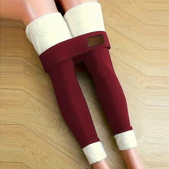 Women's Lined Warm Pants High Waist Lined Thickened Leggings With Stretch Crop Length Fashionable Outerwear Thermal Pants Men Mens 3xl Thermal Underwear Womens Thermal Underwear Bottoms Tall Men's