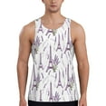 thumbnail image 1 of Fotbe Lavender Flowers Pattern Men's Quick Dry Workout Tank Top Gym Muscle Tee Fitness Bodybuilding Sleeveless T Shirt Breathable Workout Shirt-Medium, 1 of 9