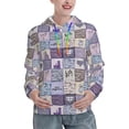 thumbnail image 1 of Fotbe Lavender Flowers Pattern Womens Long Sleeve Hoodie, Pullover Hooded Sweatshirt, Kangaroo Pocket Hoodie with Eye-catching Drawstrings-Large, 1 of 7