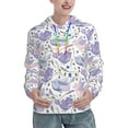 thumbnail image 1 of Fotbe Lavender Flowers Pattern Womens Long Sleeve Hoodie, Pullover Hooded Sweatshirt, Kangaroo Pocket Hoodie with Eye-catching Drawstrings-, 1 of 7