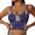 thumbnail image 1 of Fotbe Lavender Flowers Pattern Womens' Sports Bra Longline Wirefree Padded with Medium Support Sports Moisture-Wicking Workou Vest,Tank Top-, 1 of 9