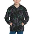 thumbnail image 1 of Fotbe Lavender Flowers Pattern Youth Pullover Hooded Sweatshirt, Boys Hoodie, Kangaroo Pocket Hoodie for Kids Girls -Small, 1 of 6