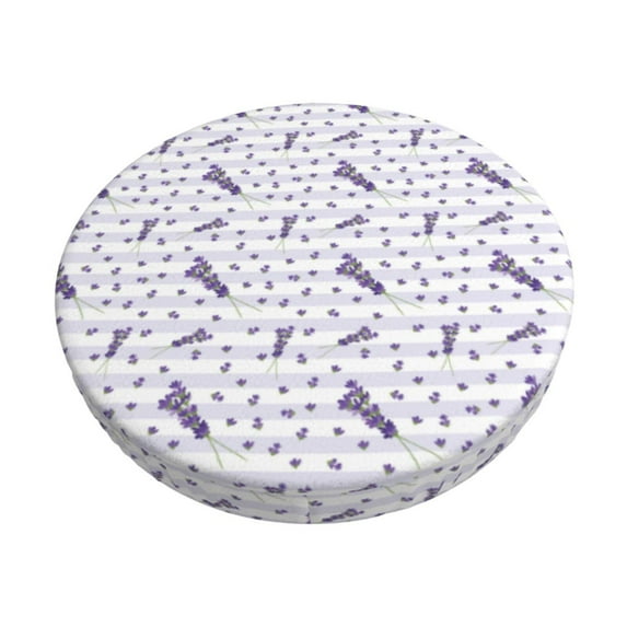 Fotbe Lavender Flowers Stool Covers Round,Waterproof Round Bar Stool Covers Bar Chair Covers Washable Stool Cushion Slipcover for 12-14 Inch Chair-13 inch