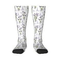 thumbnail image 1 of Fotbe Lavender Flowers print Women's Men's Novelty Crew Socks Cotton Socks Knee High Socks for Walking,Running,Nurses,Pregnancy, 1 of 8
