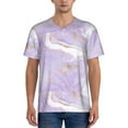 thumbnail image 1 of Fotbe Lavender Glitter Foil Stripes Baseball Jersey Shirt for Men and Women, Casual Short Sleeves Button Down T-Shirt-Large, 1 of 9