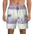 thumbnail image 1 of Fotbe Lavender and Butterfly Men’s Swim Trunks Quick Dry Swim Shorts Board Shorts with Mesh Lining-Large, 1 of 9