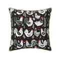 thumbnail image 1 of Fotbe Laying Hens And Roosters Pattern Velvet Decorative Throw Pillow Covers with Elegant Piping, Soft Plush Cushion Cover for Sofa, Bed, Car, Office-20"x20", 1 of 8