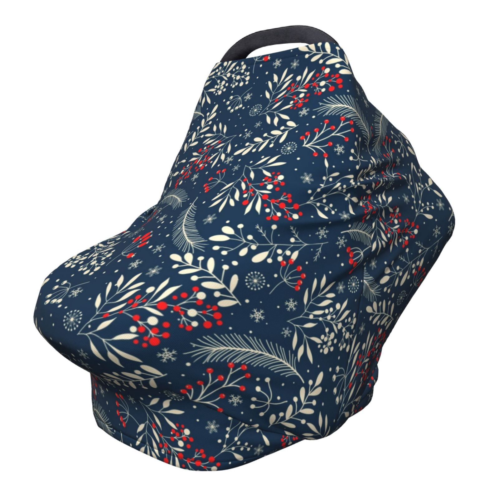Fotbe Leaves Snowflakes Pattern Car Seat Covers for Babies, Nursing Breastfeeding Cover Infant Carseat Canopy, Soft Stretchy Carrier Cover