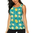 thumbnail image 1 of Fotbe Lemon Blue Womens Loose Fit Casual Flowy Slim-Fit Tank Tops Athletic Round Neck Trendy Sleeveless Summer Tops for Gym and Yoga-X-Large, 1 of 9
