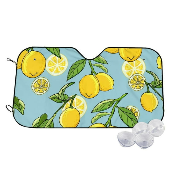 Fotbe Lemon Car Windshield Sunshade | Sun Visor Protector Front Window Shade, Keeps Out UV Rays, Keeps Your Vehicle Cool-Medium