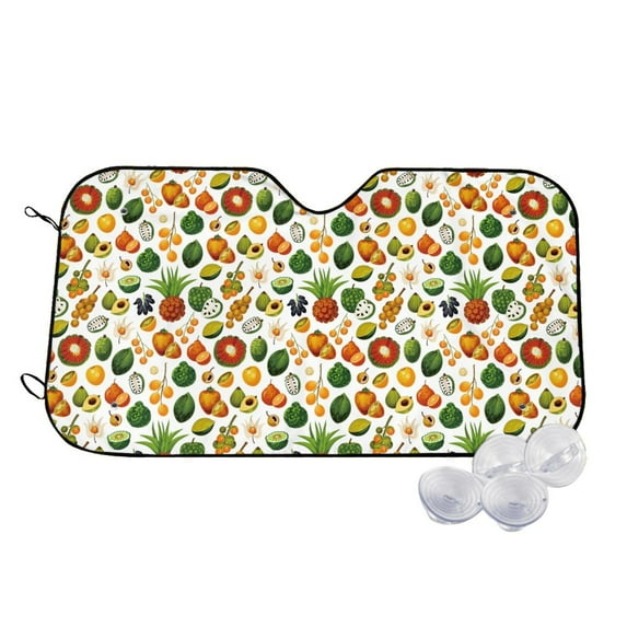 Fotbe Lemon Fruits Vegetables Car Windshield Sunshade | Sun Visor Protector Front Window Shade, Keeps Out UV Rays, Keeps Your Vehicle Cool-Small