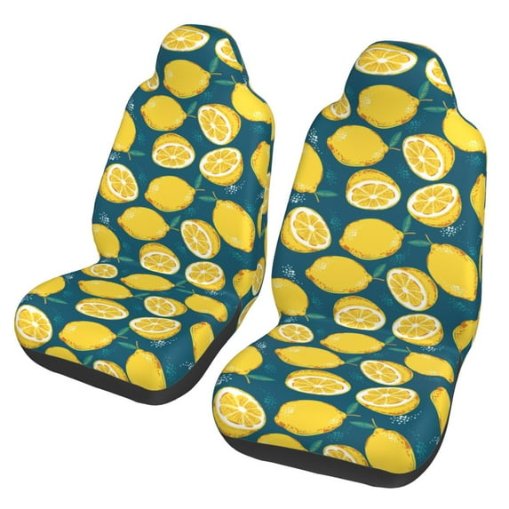 Fotbe Lemon Pattern Automotive Seat Covers for Cars Trucks and SUVs – Car Seat Covers for Front Seats,Protective Seat Covers,Vehicle Seat Covers, Set of 2