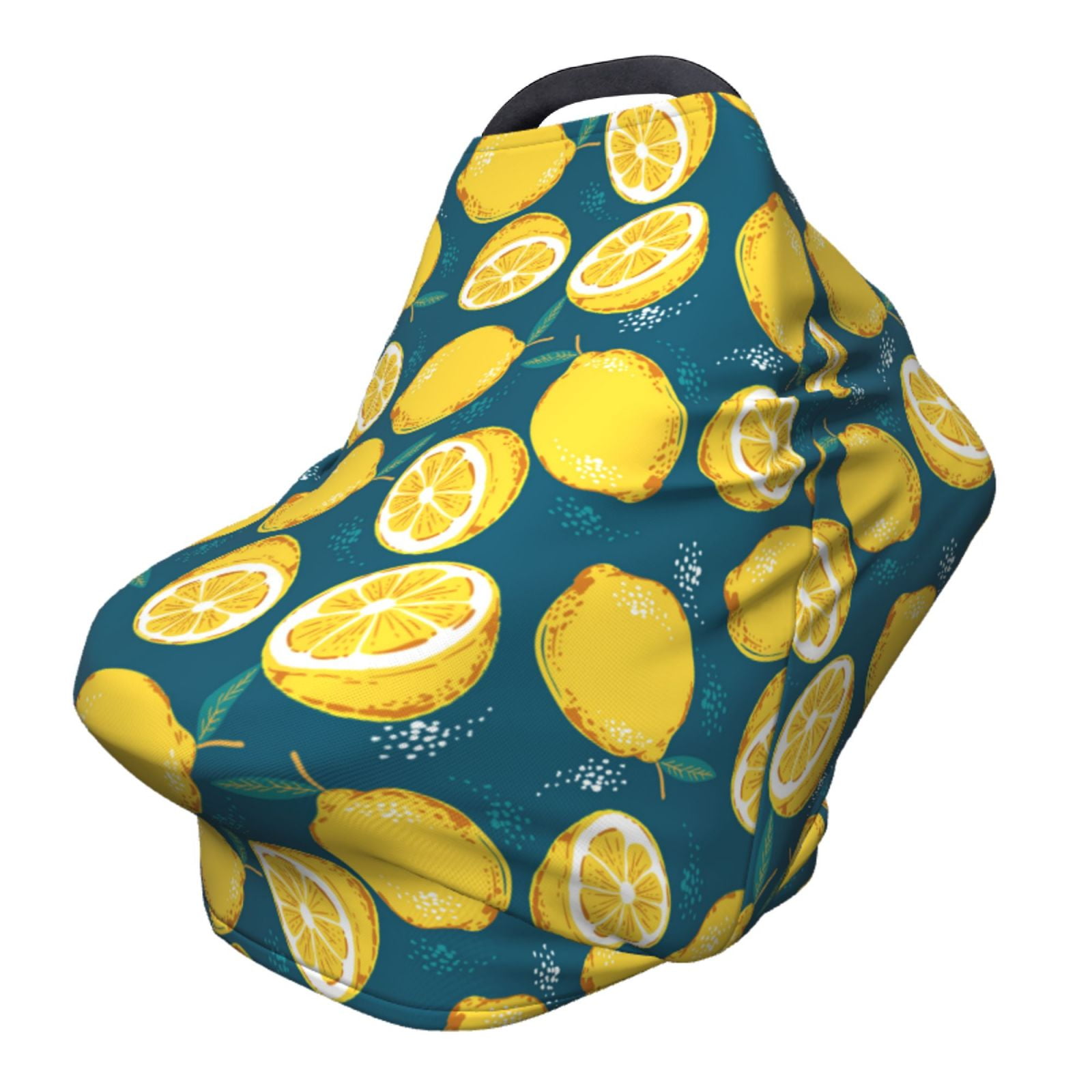 Fotbe Lemon Pattern Car Seat Covers for Babies, Nursing Breastfeeding Cover Infant Carseat Canopy, Soft Stretchy Carrier Cover