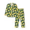 thumbnail image 1 of Fotbe Lemon Pattern Long Sleeve Pajama Set for Men,Sleepwear Set,2-piece Loungewear Set,Soft PJs Comfy Nightwear with Pockets-X-Large, 1 of 7