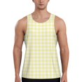 thumbnail image 1 of Fotbe Lemon Yellow Checkboard Pattern Men's Quick Dry Workout Tank Top Gym Muscle Tee Fitness Bodybuilding Sleeveless T Shirt Breathable Workout Shirt-X-Large, 1 of 9