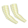 thumbnail image 1 of Fotbe Lemon Yellow Checkboard UV Sun Protection Arm Sleeves - Tattoo Cover Up - Basketball Arm Sleeve UPF 50 Cooling for Men Women, 1 of 8