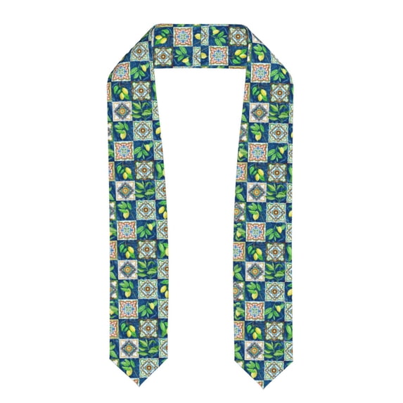 Fotbe Lemon and Leaves Printed Class of 2024 Graduation Stole