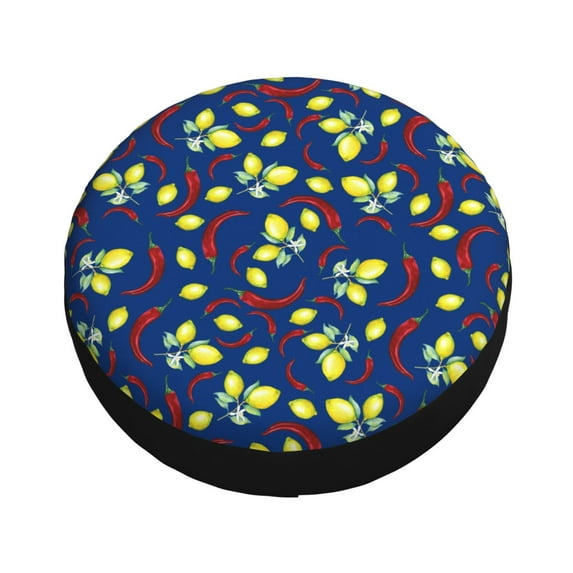 Fotbe Lemons And Chili Spare Tire Cover Thickening Universal Fit for Jeep, Trailer, RV, SUV, Truck, Tough Tire Wheel Soft Cover-17 inch